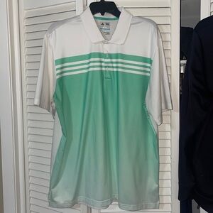 Green and White Adidas Golf Shirt